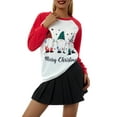thumbnail image 4 of Nituyy Women Sweatshirt Tops, Christmas Elk/ Gnome Print Round Neck Long Sleeve Blouse, 4 of 9