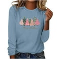 thumbnail image 1 of Birdeem Mode Femmes Décontracté Manches Longues Imprimé Col Rond T-Shirt Ample Blouse Tops, 1 of 1