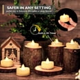 thumbnail image 4 of Merrynights Flameless Candles, 12 Pack Tea Lights with Timer, LED Tea Lights Candles Battery Operated Fake Candles for Halloween Diwali Christmas, 6 H On and 18 H Off, D 1-1/2” x H 1-1/4”, Warm White, 4 of 5