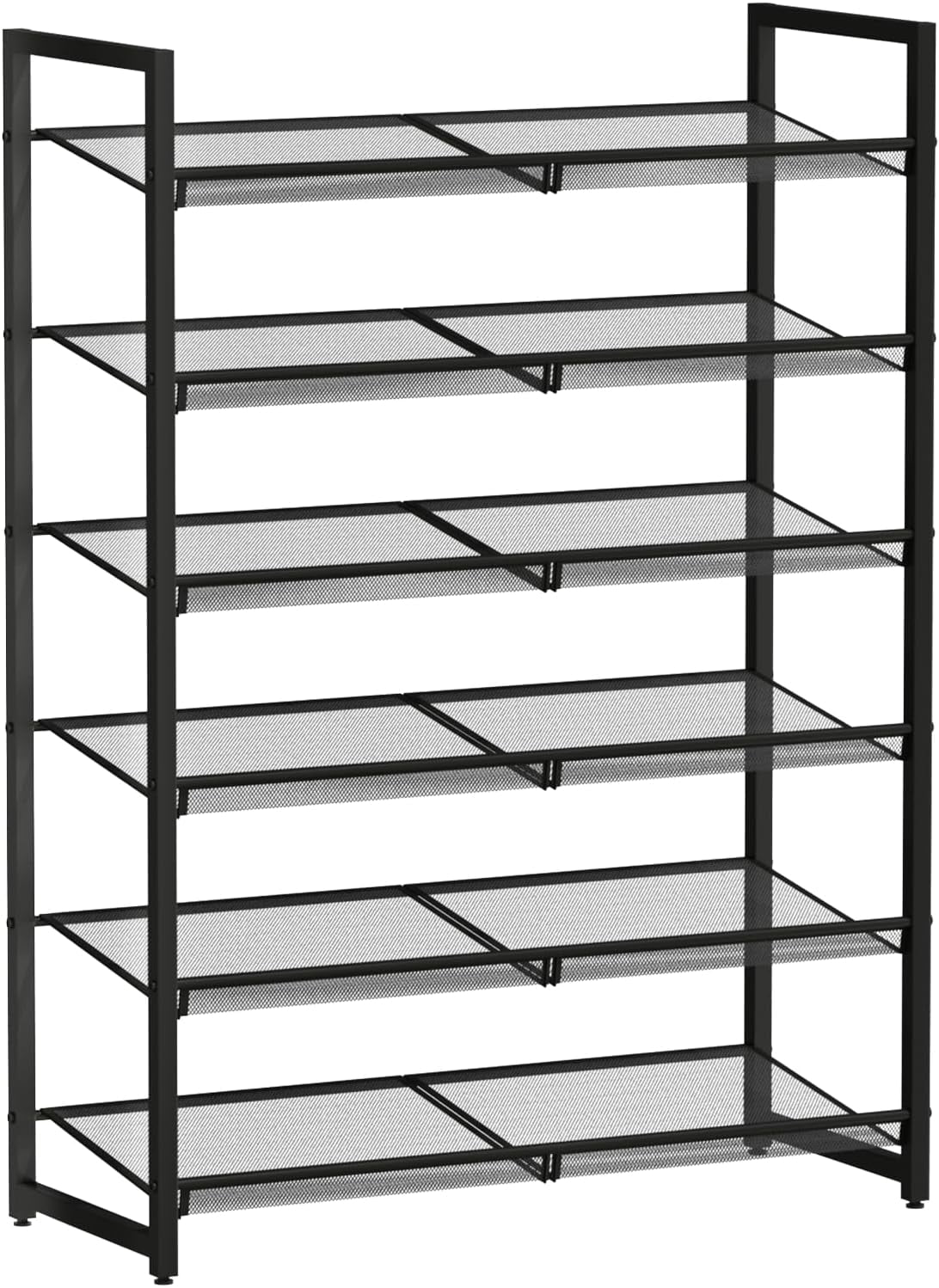 6-Tier Metal Large Shoe Rack,Tall Shoe Rack for Closet,entryway,Garage, with Adjustable Flat or Angled Shelves, Hold 20-26 Pairs Shoes