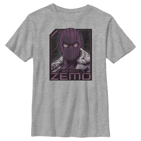 Boy's Marvel The Falcon and the Winter Soldier Baron Zemo Badge  Graphic Tee Athletic Heather Medium