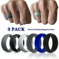 thumbnail image 6 of HOOUN Black Silicone Ring Rubber Wedding Band Flexible for Men Workout Male Lifestyle+-Style 2-9, 6 of 9