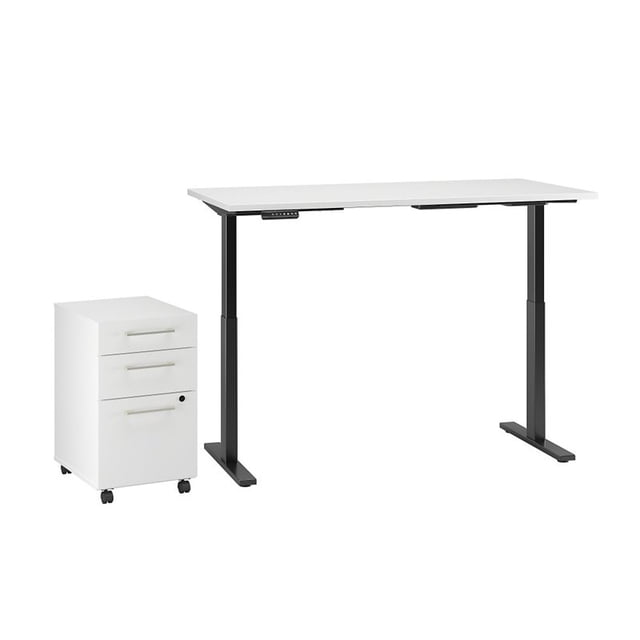 Move 60 Série Bureau Réglable 72W x 30D en Blanc - Bois Manufacturé