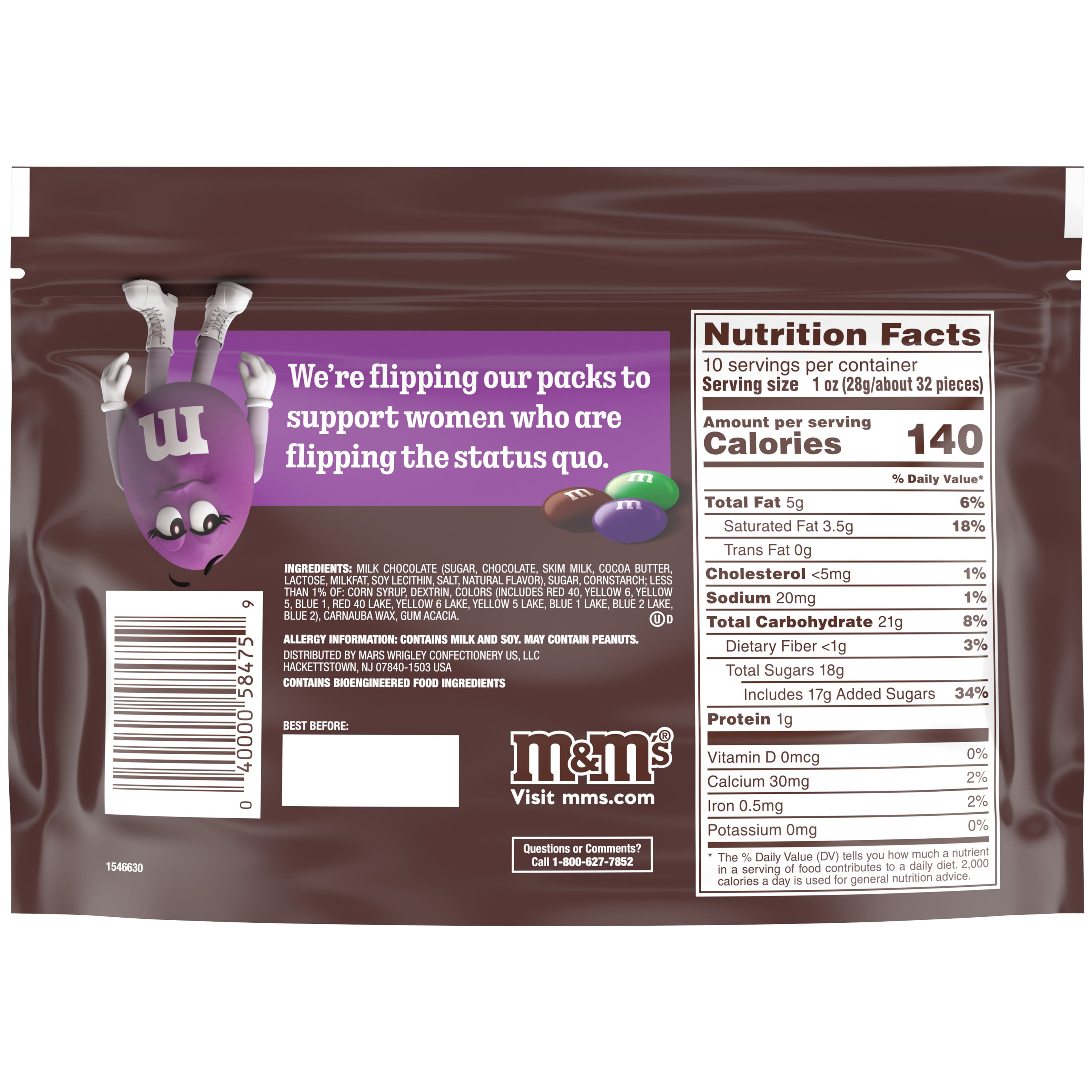 M&M's Limited Edition Milk Chocolate Candy featuring Purple Candy Sharing  Size Bag, 10 oz - Gerbes Super Markets