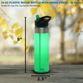 thumbnail image 5 of Plastic Water Bottle 24 oz with Inside Straw - BPA Free, Screw-On Cap, Flip Top Nozzle Mechanism - Slim Translucent Body - Eastman Tritan Copolyester - Green - 10 Pack, 5 of 5