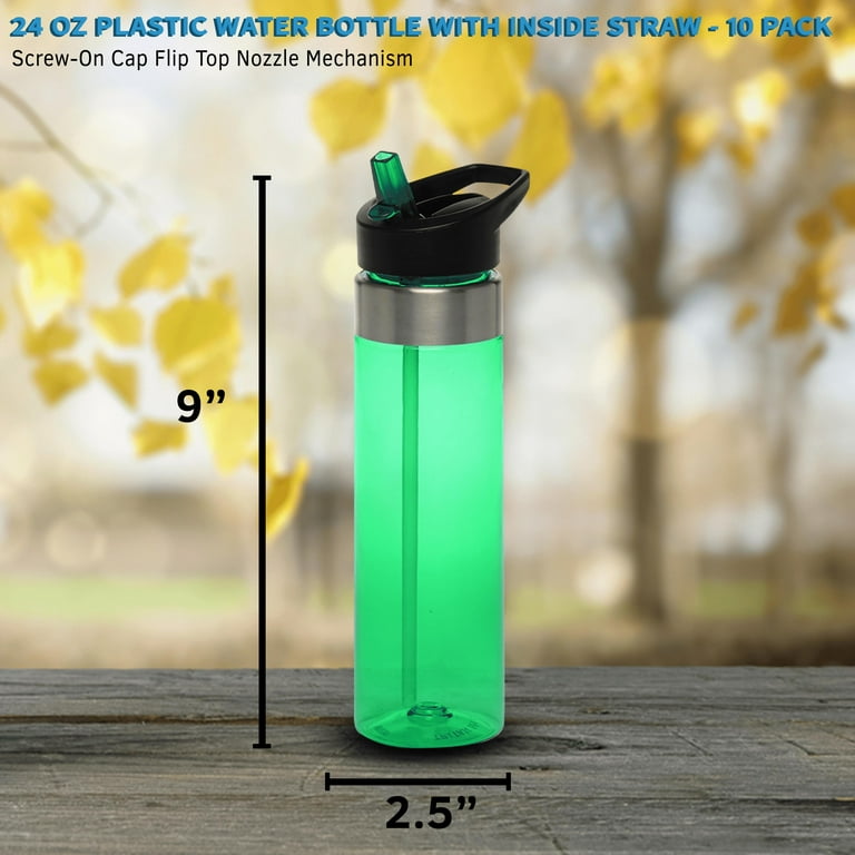 24 oz Slim Fit Water Bottles with Flip Straw