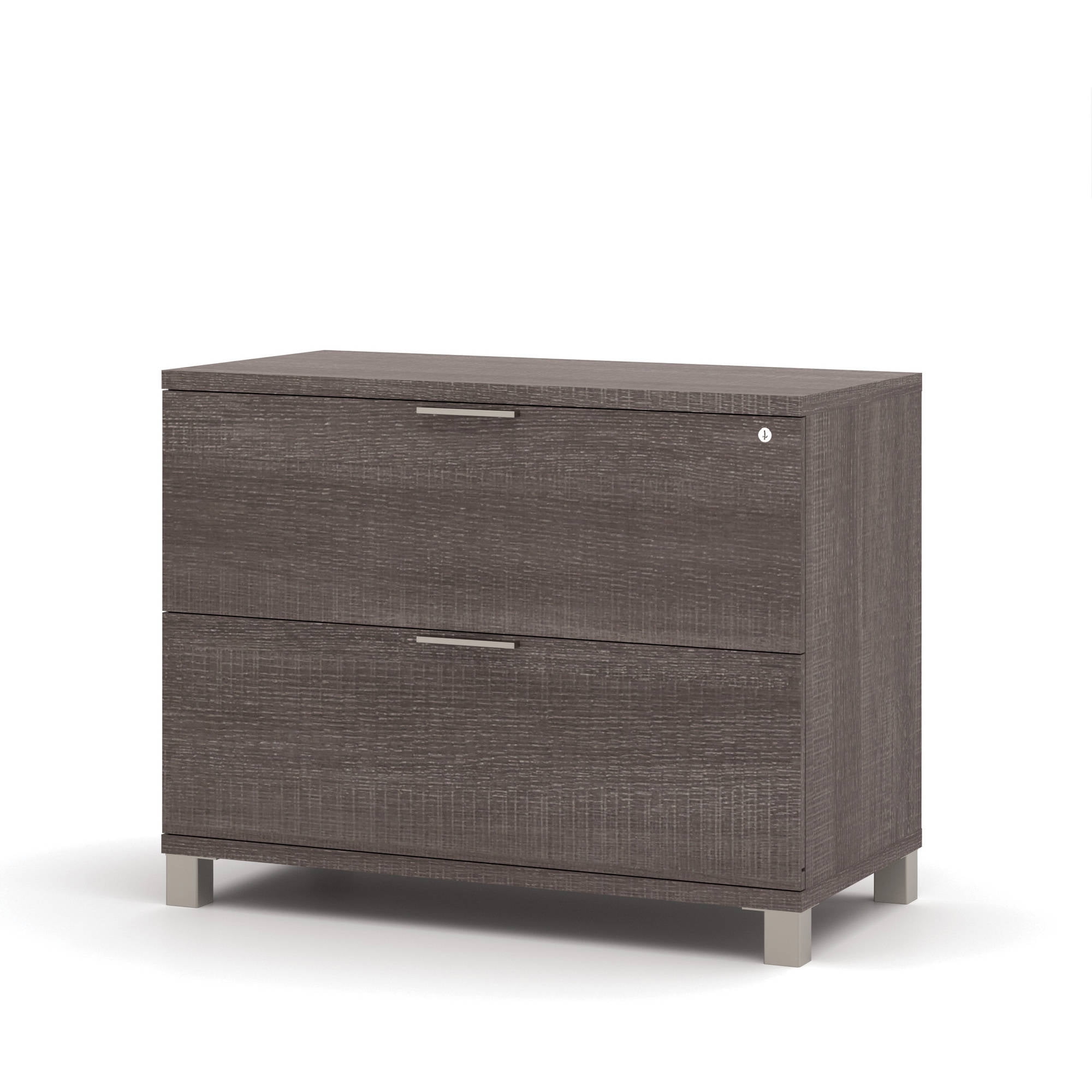 Bestar 2 Drawer Lateral Wood Lockable Filing Gray