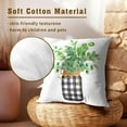 thumbnail image 4 of Green Eucalyptus Leaves Pillowcase 18x18 Inch Set of 2 Spring Theme Botanical Print Outdoor Throw Pillow Covers Black White Buffalo Plaid Mason Jar Decorative Cushion Cover for Home Sofa Bedroom, 4 of 6