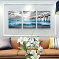 thumbnail image 6 of Black And White Beach Wall Paintings Wall Decorations For Living Room Canvas Wall Art For Bedroom Office Wall Decor Blue Ocean Sea Wave Pictures Prints Artwork Modern Home Decor 3 Piece, 6 of 6