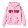 thumbnail image 4 of Big Kids Girls Sports Shirt Girl Casual Hoodie Pullover Hooded Sweatshirt With Pocket Clothing Pink Size 9-10T, 4 of 4