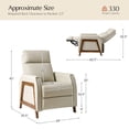 thumbnail image 4 of Modern Power Genuine Leather Recliner Chair with USB and Solid Wood Legs for Living Room Beige, 4 of 8