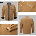 thumbnail image 6 of ZCFZJW Mens Corduroy Shirt Jackets Casual Button Up Shirts Long Sleeve Lightweight Sherpa Fleece Thick Warm Shacket Jacket with Flap Pockets Khaki XXXL, 6 of 7