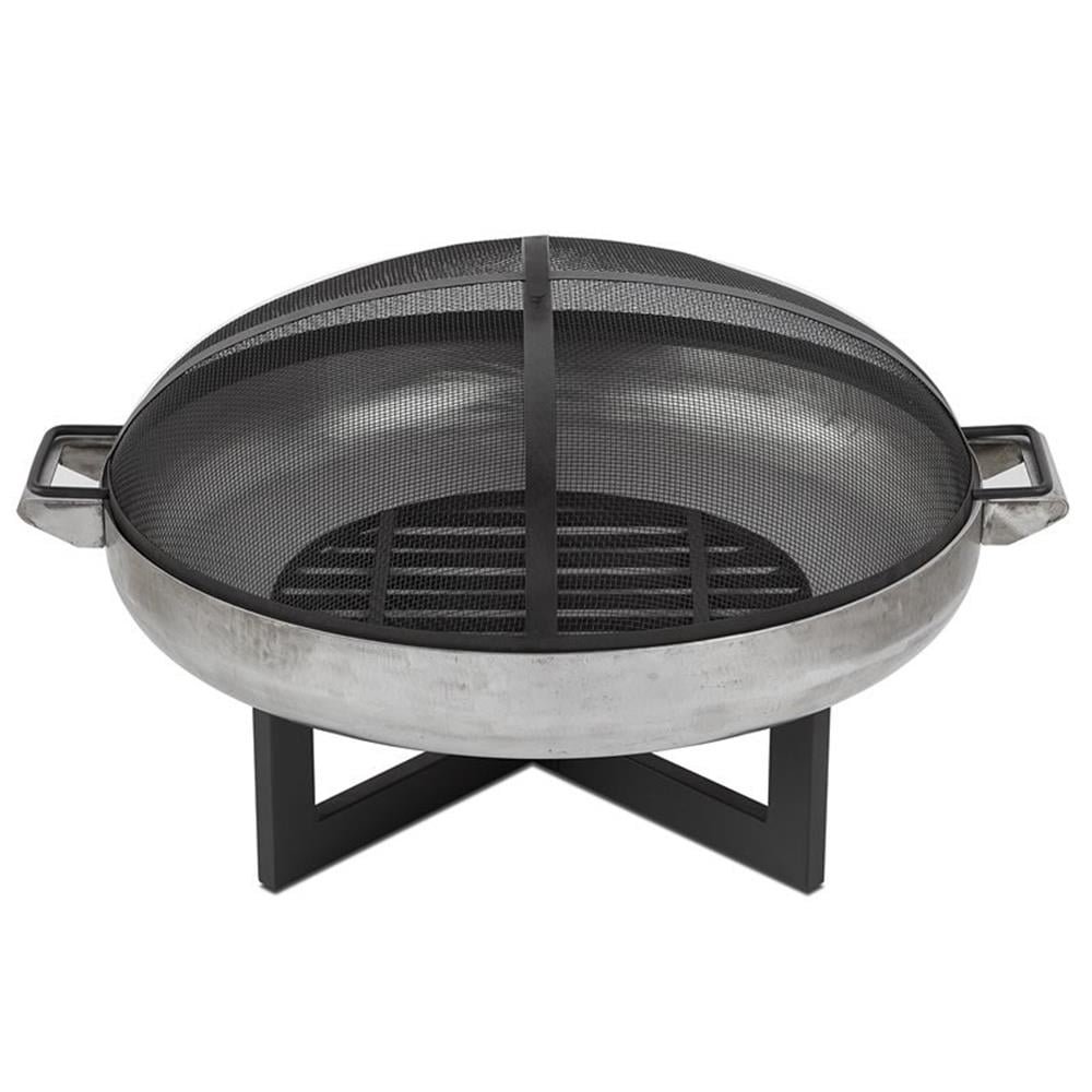 Real Flame La Porte 37" Round Wood Burning Steel Fire Pit in Rust Brown