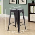 thumbnail image 3 of PayLessHere Metal Bar Stools Industrial Metal Stool Patio Furniture 24 Inches Kitchen Counter Stool Indoor/Outdoor Stool Moden Stackable Barstools Restaurant Dining Chairsbarstools,Black, 3 of 7