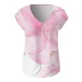 thumbnail image 4 of ICHUANYI Clearance Fashion Woman Causal V-Neck Printing Blouse Sleeveless T-Shirt Summer Tops(Pink, L) ICHUANYI WER2023081007633, 4 of 4