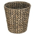 thumbnail image 4 of mDesign Small Hyacinth Round Natural Woven Garbage Wastebasket Trash Can, Black, 4 of 5