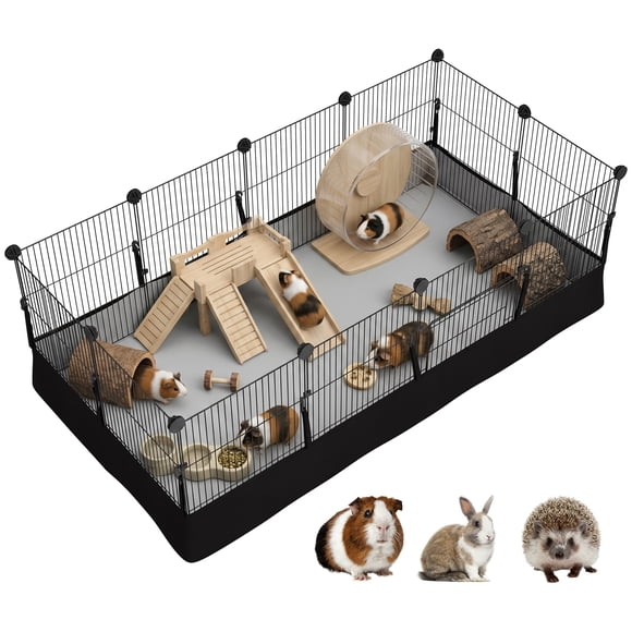 PawHut Small Animal Cage DIY Playpen with Door 47.2" x 23.6"