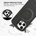 thumbnail image 6 of Magnetic Case for iPhone 14 with Hidden Ring Stand, Slim Kickstand Case Compatible with MagSafe Shockproof Soft Microfiber Lining Protective Case Cover for iPhone 14, Black, 6 of 6