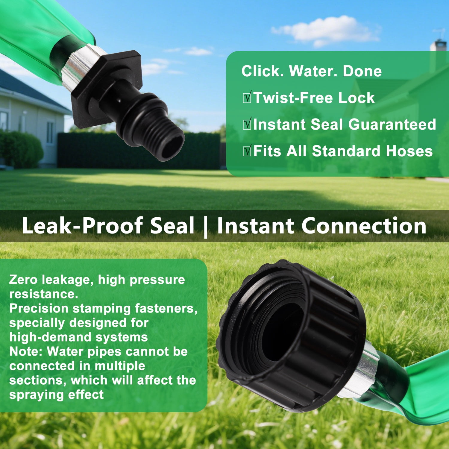 Henotian Garden Soaker Hose 50ft 2 Pack for Backyard: 1/2" Watering Sprinkler - Efficient Irrigation Tubing for Outdoor Lawn Patio Farm
