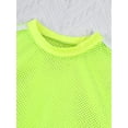 thumbnail image 3 of YONGHS Kids Girls Fishnet Y2K Pullover Blouse Summer Shirts Mesh See Through Crop Top Fluorescent Green 16, 3 of 6