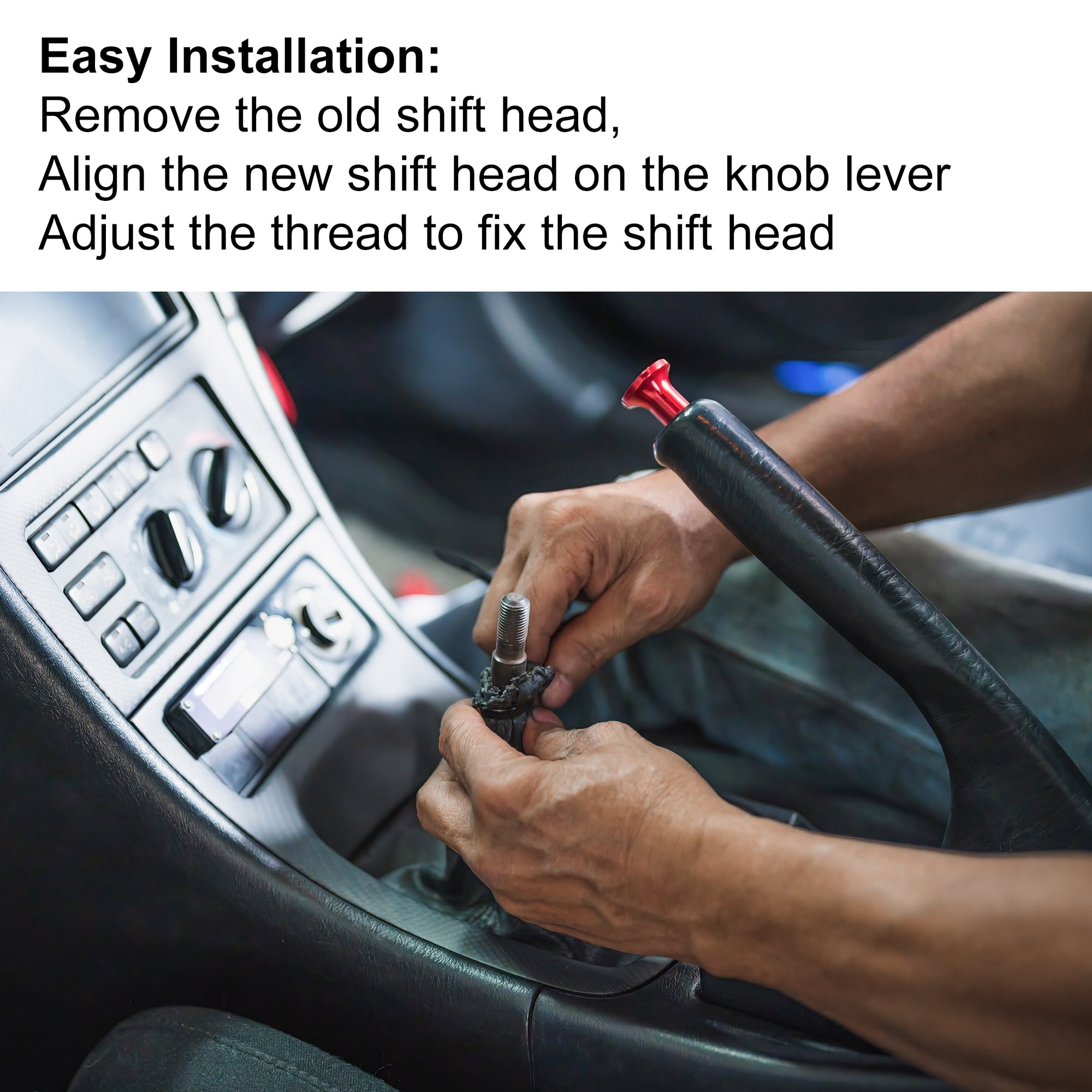 Unique Bargains 5 Speed Manual Gear Shift Knob Stick Shifter Lever Head Ball with Boot Cover for Opel for Astra