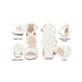 thumbnail image 4 of BLISSFUL STEP Women's Sandals Lace Block Heel Open Toe Crisscross Ankle Strap Heels White 7, 4 of 7