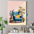 thumbnail image 4 of Blue Armchair with Plants Canvas Print, Wall Decor for Living Room Bedroom Office Cafe Lounge, 4 of 8
