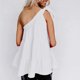 thumbnail image 4 of Camiseta sin mangas para mujer, con un solo hombro, dobladillo con volantes, tipo suelto, Top informal de verano, blanco L, 4 of 7