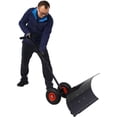 thumbnail image 5 of LuckyNote Snow Shovel with Wheels, 29" Blade Snow Pusher, Cushioned Adjustable Angle Handle, 10" Anti-Skid Rubber Wheels Snow Removal Tool for Driveway, 5 of 15