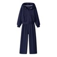 thumbnail image 3 of OJSFQUFP Girls 2 Piece Tracksuit Set Zip‑Up Hoodie Jacket + Wide Leg Pants Kids Casual Sport Outfit for School, 3 of 8
