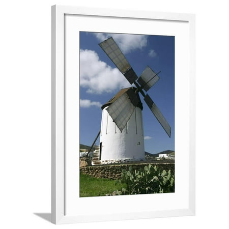  Windmill  Fuerteventura Canary Islands Framed Print Wall  