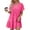 Hot Pink, variant on Qiopertar Women's V-Neck Pleated Loose Dress Casual Short Sleeve Solid Color Summer Vacation Beach Travel Boho Relaxed Flowy Maxi Dress, White S