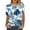 Blue womens tops summer, variant on USSUMA Womens Summer Tops Button Graphic Cute T-Shirts for Women Trendy Diamond Print Womens Blouses and Tops Dressy 3/4 Sleeve V Neck Tunic Plus Size Shirts for Women
