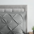 thumbnail image 4 of Bourina Comforter Set, 3-Piece, California King, Pleated Wrinkle-Resistant Microfiber Bedding, Grey, All-Season, 4 of 8