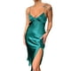 thumbnail image 3 of VISgogo Vestido sin espalda para mujer, verano, color sólido, correa de espagueti, sin mangas, de corte bajo, de una pieza para mujer, S/M/L/XL VISgogo  moda, 3 of 6