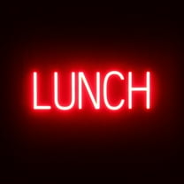 SpellBrite LUNCH LED Sign for Business. 20.3" x 6.3" Red LUNCH Sign Has Neon Sign Look With Energy Efficient LED Light Source. Visible from 500  Feet, 8 Animation Settings.