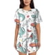 thumbnail image 1 of Balery Music Lover Dinosaur Conjunto de Pijama para Mujer con Estampado, Dos Piezas de Manga Corta y Shorts, Ropa de Dormir Suave con Cuello Redondo y Bolsillos-Small, 1 of 6