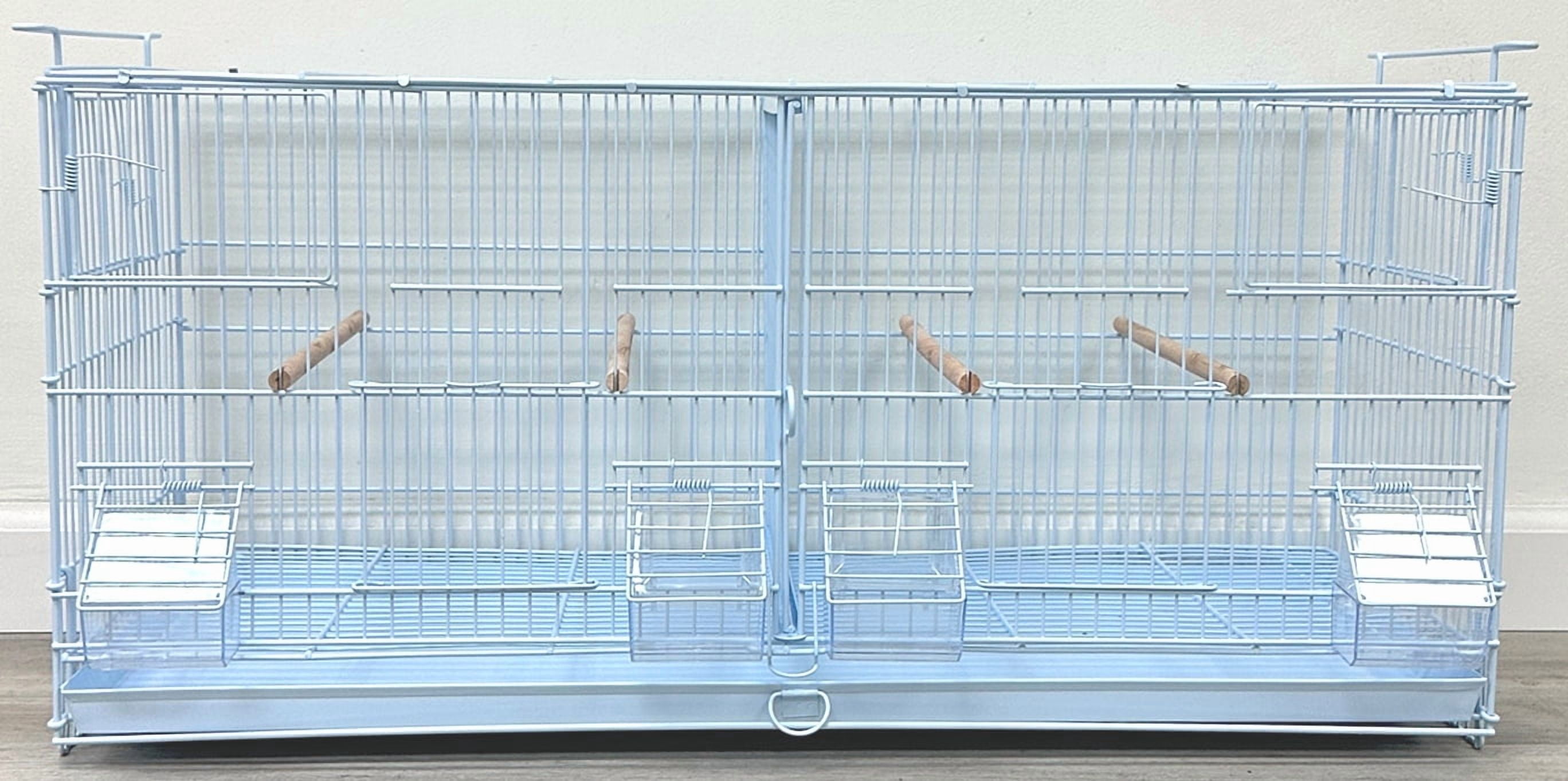 Two of EXTRA LARGE 36" x 18" x 19"H Stack & Lock Double Breeding Breeder Flight Bird Cage Removable Center Dividers Side Breeding Nest Box Doors
