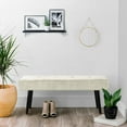 thumbnail image 5 of Kithkasa Entryway Bench, Modern Ottoman Corduroy Bench for Living Room,Bedroom,Foyer,Beige, 5 of 6