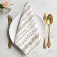 thumbnail image 2 of Cloth Napkins Set of 8 - 20x20 Inches, Brown Botanical Washable Reusable Table Napkins, Summer Botanical Leaf Vertical Stripes Soft & Absortbent Dining Napkin for Party Wedding Hotel Restaurant, 2 of 9
