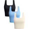 thumbnail image 1 of SURJDE Women's 3 Piece Tank Tops Ribbed Seamless Workout Exercise Shirts Yoga Crop Tops, 1 of 4