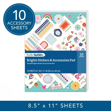 Hello Hobby 8.5 x 11 Inch Brights Multicolored Stickers & Accessories Pack