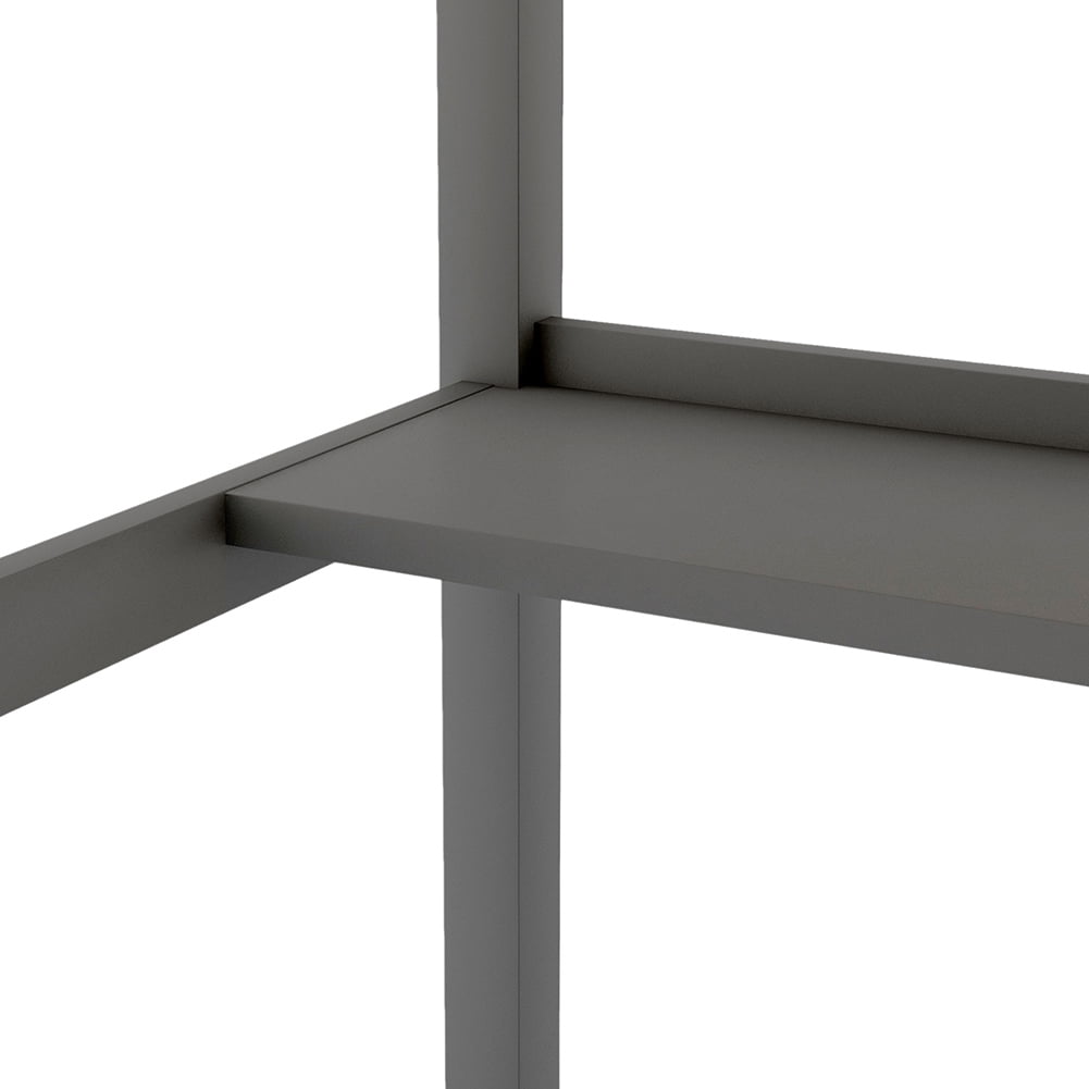 Kadyn Twin Size Loft Bed with Storage Shelves and Under-bed Desk, Gray
