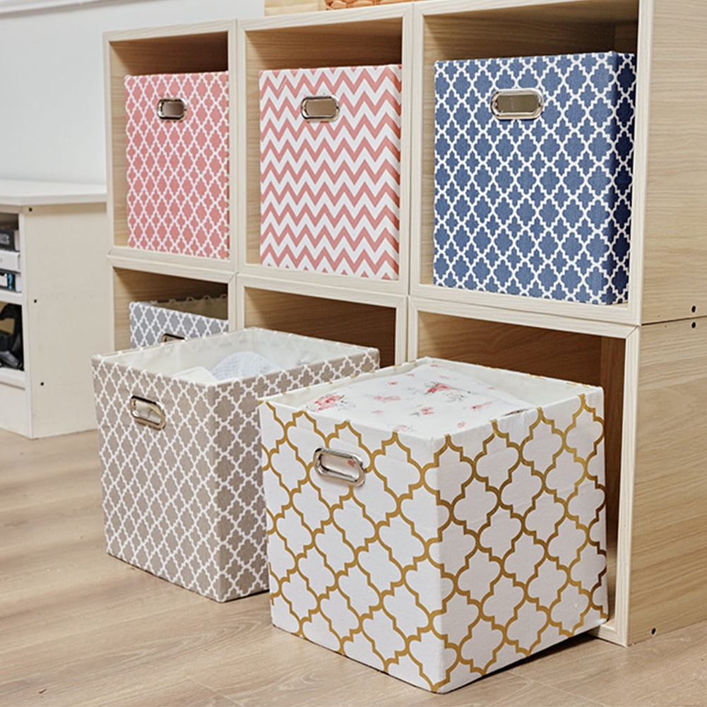 KYAIGUO 12x12x12inch Storage Bins Sailcloth Storage Baskets Can Be Folded for Storage, Does Not Take up Space, Convenient to Carry Canvas Material, Wear-Resistant and Scratch-Resistant, No Color Loss
