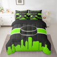 thumbnail image 2 of YST Ensemble de Literie Sportive 7 Pcs, Jumeau, Sport pour Enfants, Vert Noir, 2 of 4