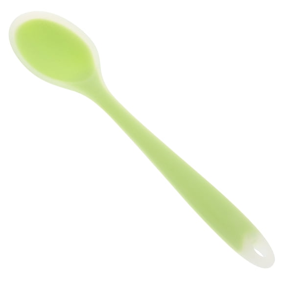 Luxshiny Silicone Spoons Spoon Light Green Long Handle Feeding Mealtime 1Pcs