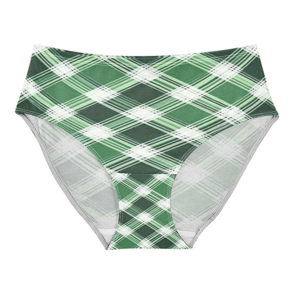 Women's Underwear Green Plaid Hipster Panties Underwear for women, Large