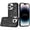 Black, variant on For iPhone 14 PRO MAX 6.7 in.Case Rhinestone Faux Crystals Chrome Plated Cover