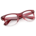 thumbnail image 4 of sunglassLA Unisex Classic Thick Square Clear Lens Horn Rimmed Eyeglasses 50mm (Red-Fade / Clear) - 50mm, 4 of 4