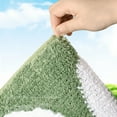 thumbnail image 5 of FUDAKUNA Soft Microfiber Bath Rug Non-Slip Absorbent 20 x 32inch Comfortable Plush Green White Bathroom Mats Washable, 5 of 8